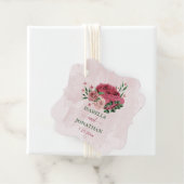 Rosa Blume Grüne Hochzeit Geschenkanhänger (Beispiel)