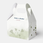 Rosa Blume Grüne Hochzeit Geschenkschachtel (Rückseite)