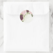 Rosa Blume Grüne Hochzeit Runder Aufkleber (Tasche)