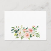 Rosa Blume Grüne Hochzeitsempfehlung Begleitkarte (Rückseite)