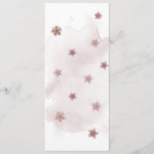 Rosa Blume Grüne Hochzeitskarte Menükarte (Rückseite)