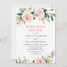 Rosa Blume Grüne PROBE DINNER Einladung