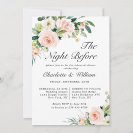 Rosa Blume Grüne PROBE DINNER Einladung