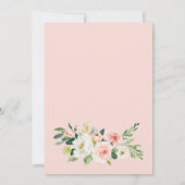 Rosa Blume Grüne PROBE DINNER Einladung (Rückseite)