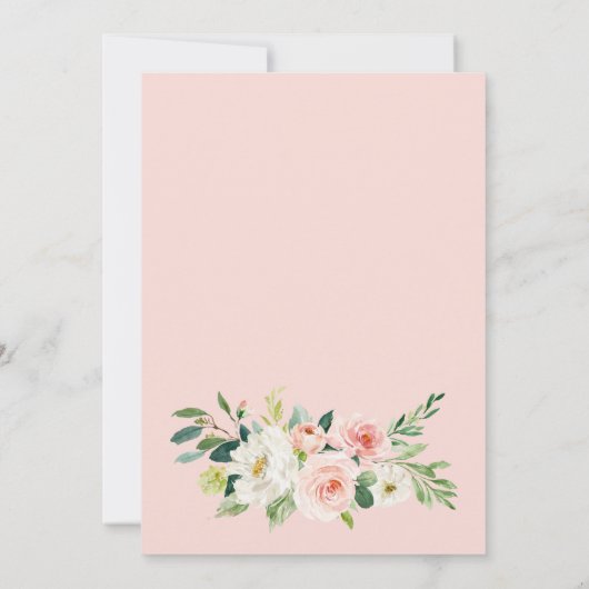 Rosa Blume Grüne PROBE DINNER Einladung (Rückseite)