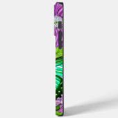 Rosa Blume Grüner Schmetterling | Personalisierter Case-Mate iPhone Hülle (Rückseite / Links)