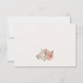 Rosa Blume, Grünpflanzen botanische Speisen RSVP Karte (Rückseite)