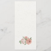 Rosa Blume Grünpflanzen botanisches Menü Menükarte (Rückseite)