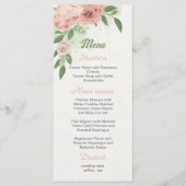 Rosa Blume Grünpflanzen botanisches Menü Menükarte (Vorderseite)