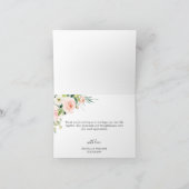 Rosa Blume Grünpflanzen Dankeskarte (Innenseite)