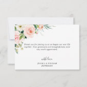 Rosa Blume Grünpflanzen Dankeskarte (Rückseite)