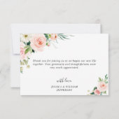 Rosa Blume Grünpflanzen Dankeskarte (Rückseite)