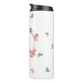 Rosa Blume Grünschmetterlinge Thermosbecher (Nach rechts gedreht)