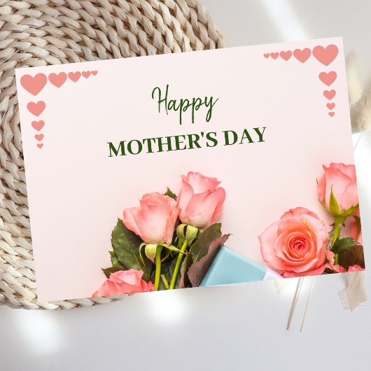 Rosa Blume Grußkarte Feiertagskarte