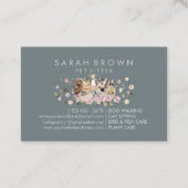 Rosa Blume Haustiere Hunde Katzen Visitenkarte (Rückseite)