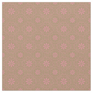 Rosa Blume hellbraun Blumenmuster Stoff