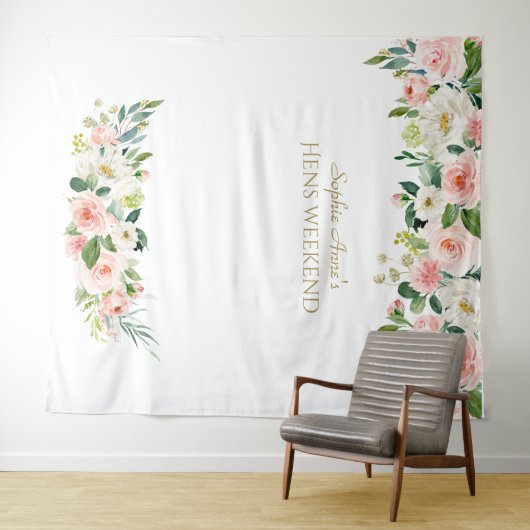 Rosa Blume Hens Weekend Foto Stand Hintergrund Wandteppich (Beispiel (Horizontal))