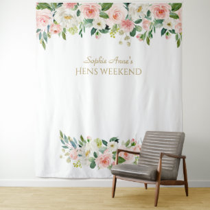 Rosa Blume Hens Weekend Foto Stand Hintergrund Wandteppich