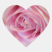 Rosa Blume Herz-Aufkleber (Vorderseite)