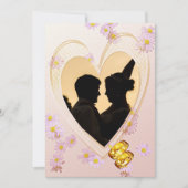 Rosa Blume, Herz, Foto, Rings Probe Abendessen Einladung (Vorderseite)