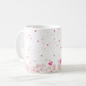 Rosa Blume Herz Kaffee Tasse (Vorderseite Links)