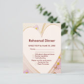 Rosa Blume, Herz, Rings UAWG Probe Abendessen Einladungspostkarte (Stehend Vorderseite)