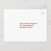 Rosa Blume, Herz, Rings UAWG Wedding Dinner Einladungspostkarte (Rückseite)