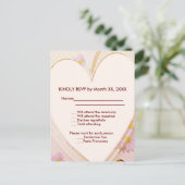 Rosa Blume, Herz, Rings UAWG Wedding Dinner Einladungspostkarte (Stehend Vorderseite)