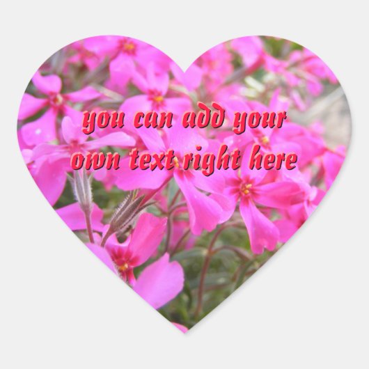 Rosa Blume Herzklammern Herz-Aufkleber (Vorderseite)