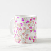 Rosa Blume Hintergrund Kaffeetasse (Vorderseite Links)