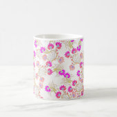 Rosa Blume Hintergrund Kaffeetasse (Mittel)