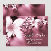 Rosa Blume Hochzeit Einladung (Vorne/Hinten)