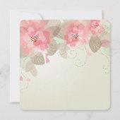 Rosa Blume Hochzeit Einladung (Rückseite)