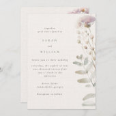 Rosa Blume Hochzeit Einladung (Vorne/Hinten)
