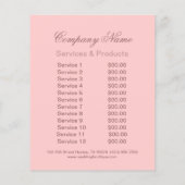 Rosa Blume Hochzeit Florist Flyer (Hinten)