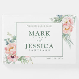 Rosa Blume Hochzeit Gästebuch