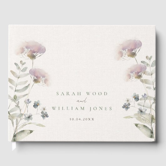 Rosa Blume Hochzeit Gästebuch (Vorderseite)