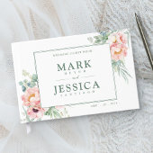 Rosa Blume Hochzeit Gästebuch