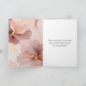 Rosa Blume Hochzeit in Gold Karte (Innenseite)