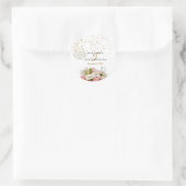 Rosa Blume - Hochzeit Runder Aufkleber (Tasche)