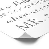 Rosa Blume Hochzeitsblasen guter Wünsche Zeichen Poster (Ecke)