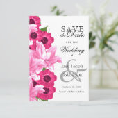 Rosa Blume Hochzeitsdesign - Save the Date (Stehend Vorderseite)