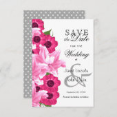 Rosa Blume Hochzeitsdesign - Save the Date (Vorne/Hinten)