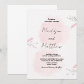 Rosa Blume Hochzeitseinladungen Einladung (Vorne/Hinten)