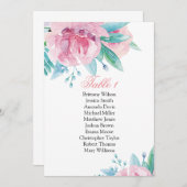 Rosa Blume Hochzeitskarte. Botanischer Plan Einladung (Vorne/Hinten)