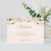 Rosa Blume Hochzeitskarte RSVP Karte (Stehend Vorderseite)