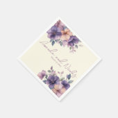 Rosa Blume Hochzeitspapierservietten Serviette (Ecke)