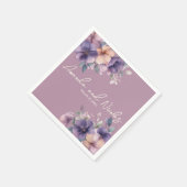 Rosa Blume Hochzeitspapierservietten Serviette (Ecke)