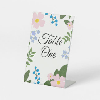 Rosa Blume Hochzeitstabletop Sockelschild