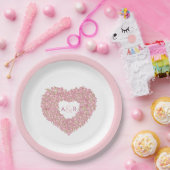 Rosa Blume Hochzeitstulips Pappteller (Party)